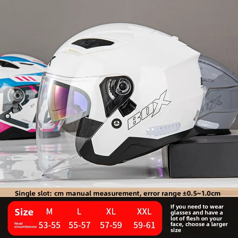 Open Face Motorcycle Helmet with Double Lens