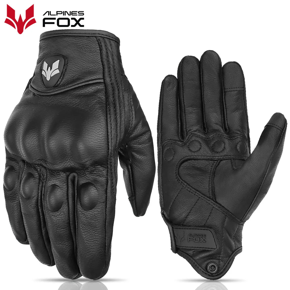 Touchscreen Vintage Motorcycle Gloves