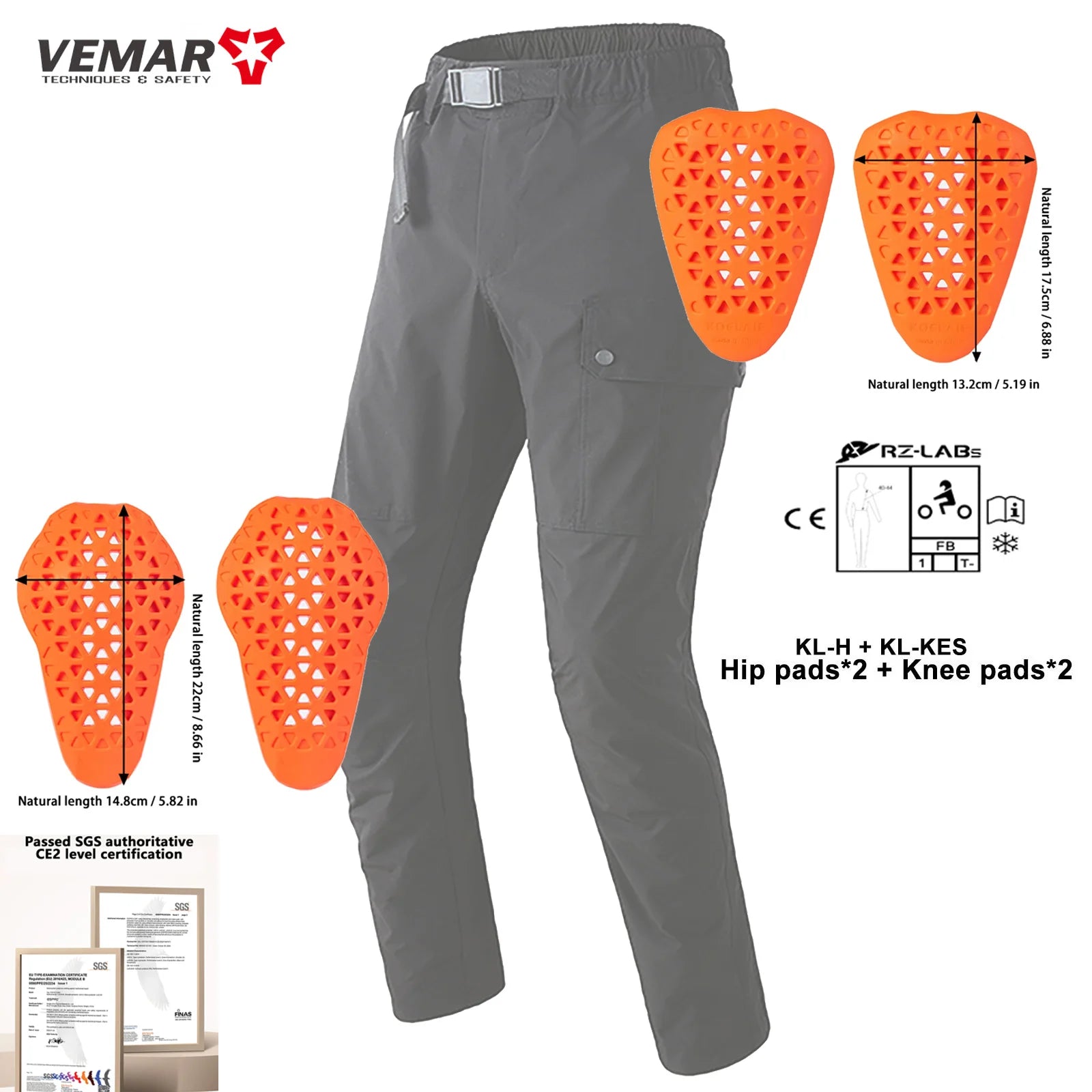 CE Certified Motorcycle Jeans with Knee Pads and Hip Protectors