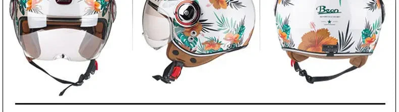 Beon Motorcycle Helmet - ECE Certified Retro Half Cap