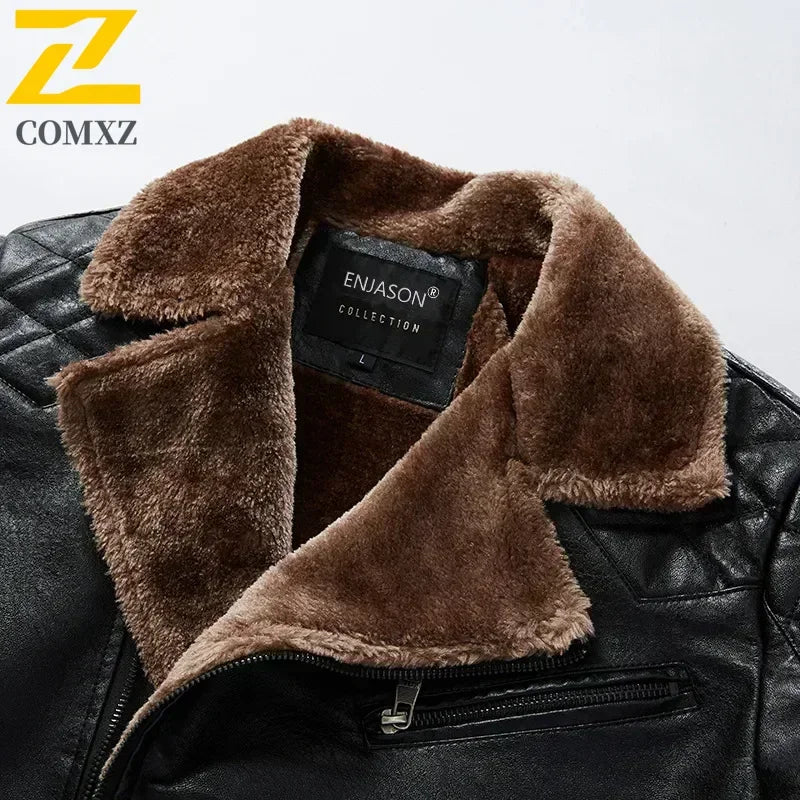 Stylish Faux Leather Biker Jacket