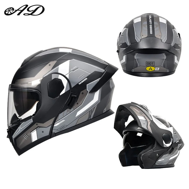 Dual Visor Open Face Motorcycle Helmet - DOT Certified