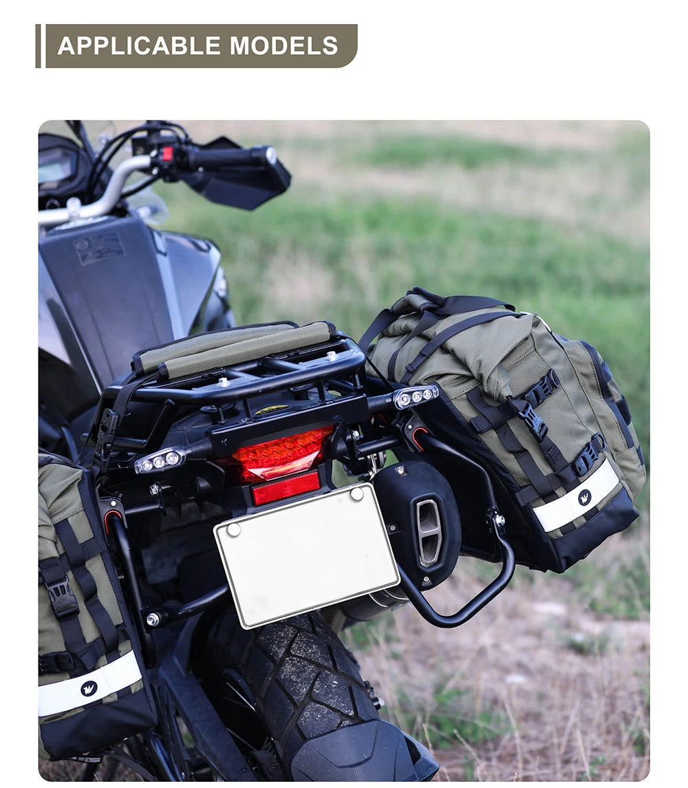 Quick Release Motorcycle Saddle Bag with Waterproof Inner Bag