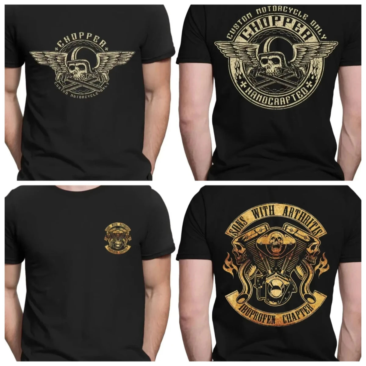 Men's Gothic Style Motorcycle Enthusiast T-shirt