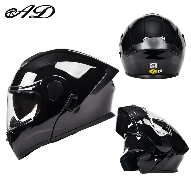 Dual Visor Open Face Motorcycle Helmet - DOT Certified