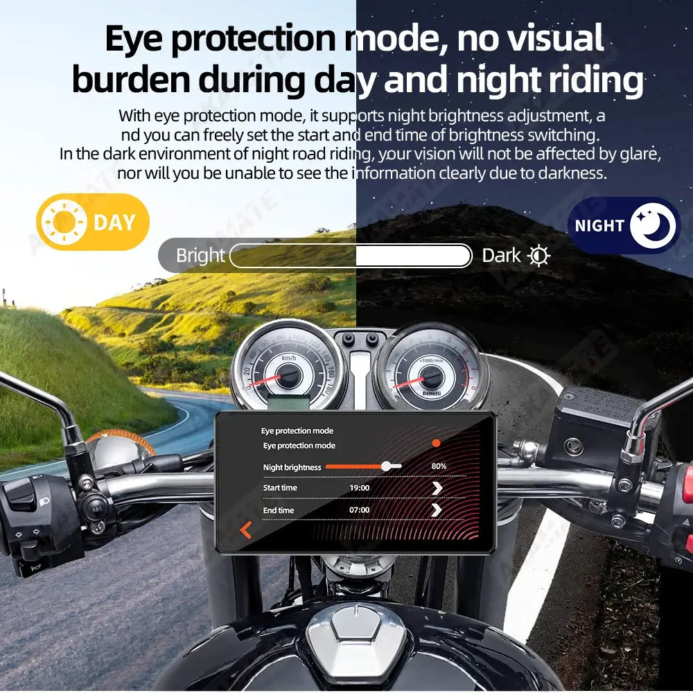 Motorcycle Bluetooth Navigation Display with 6-Inch Screen