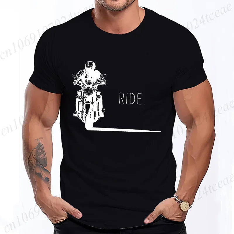 Men's Casual Motorcycle Graphic T-Shirts - Vintage Retro Designs