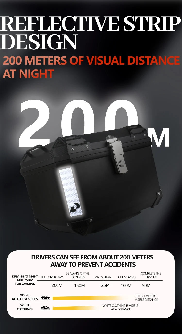 Universal 70L Motorcycle Tail Box Trunk