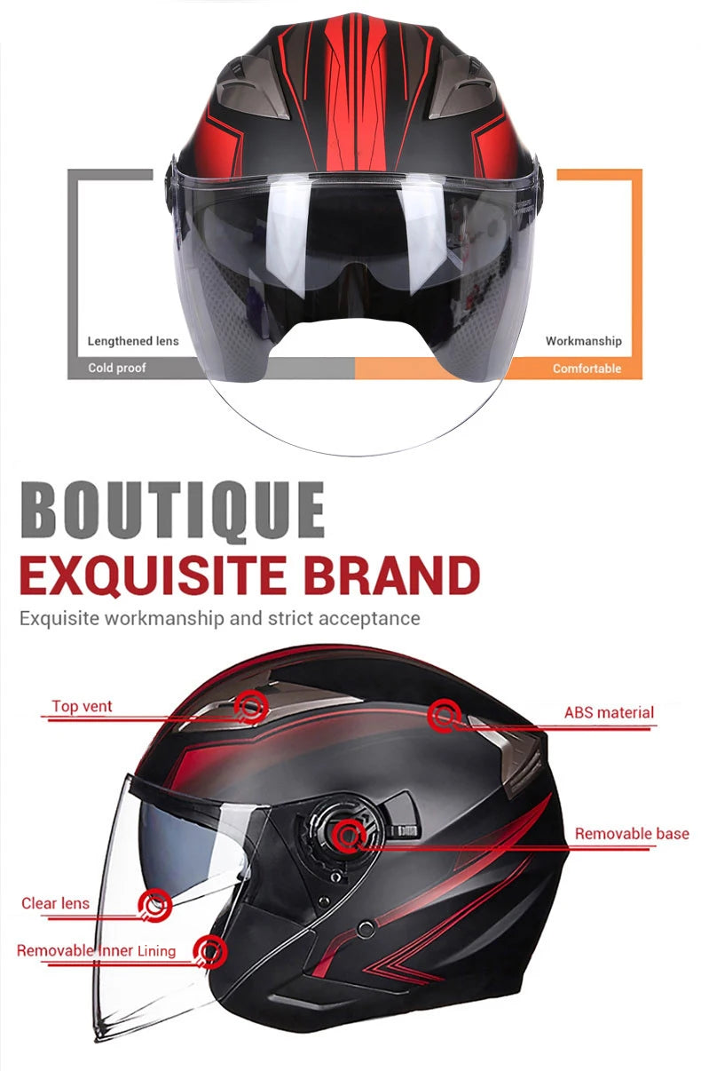 ECE Dot Approved Open Face Motorcycle Helmet