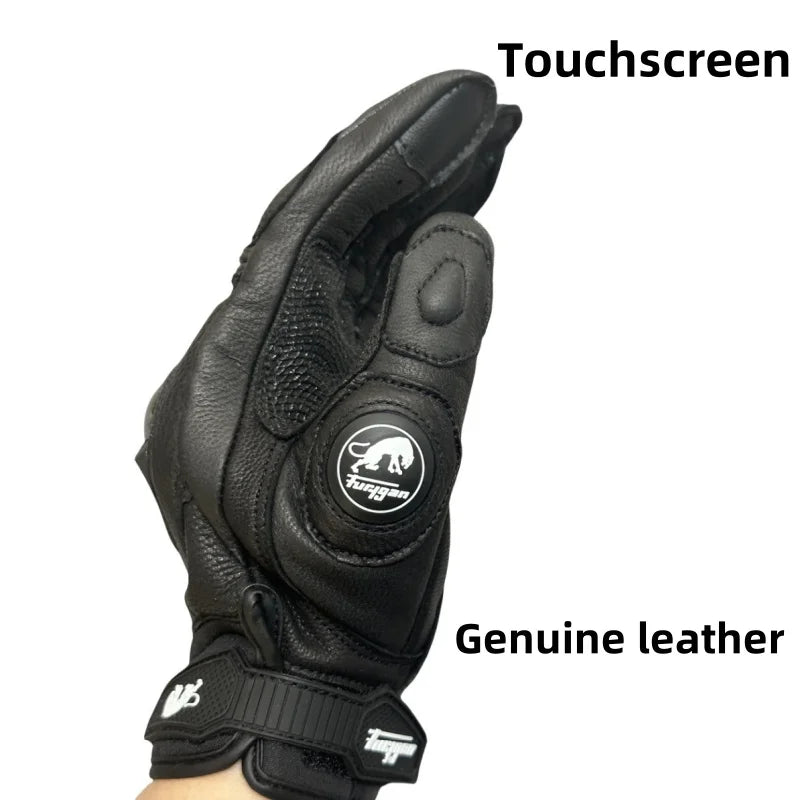 Leather Touchscreen Riding Gloves