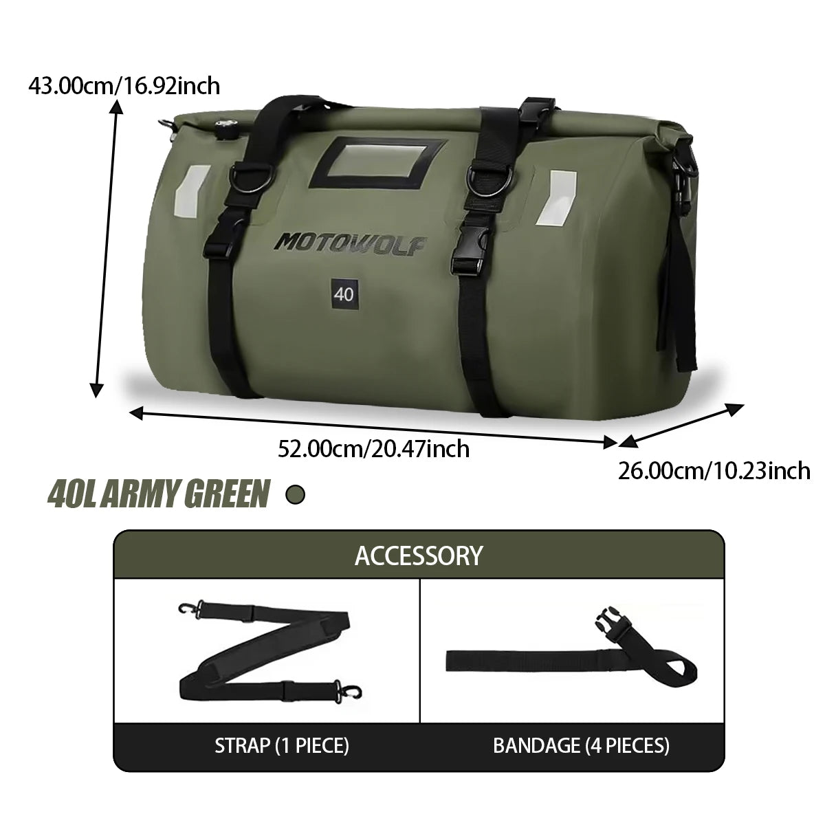 Waterproof Motorcycle Tail Bag 66L