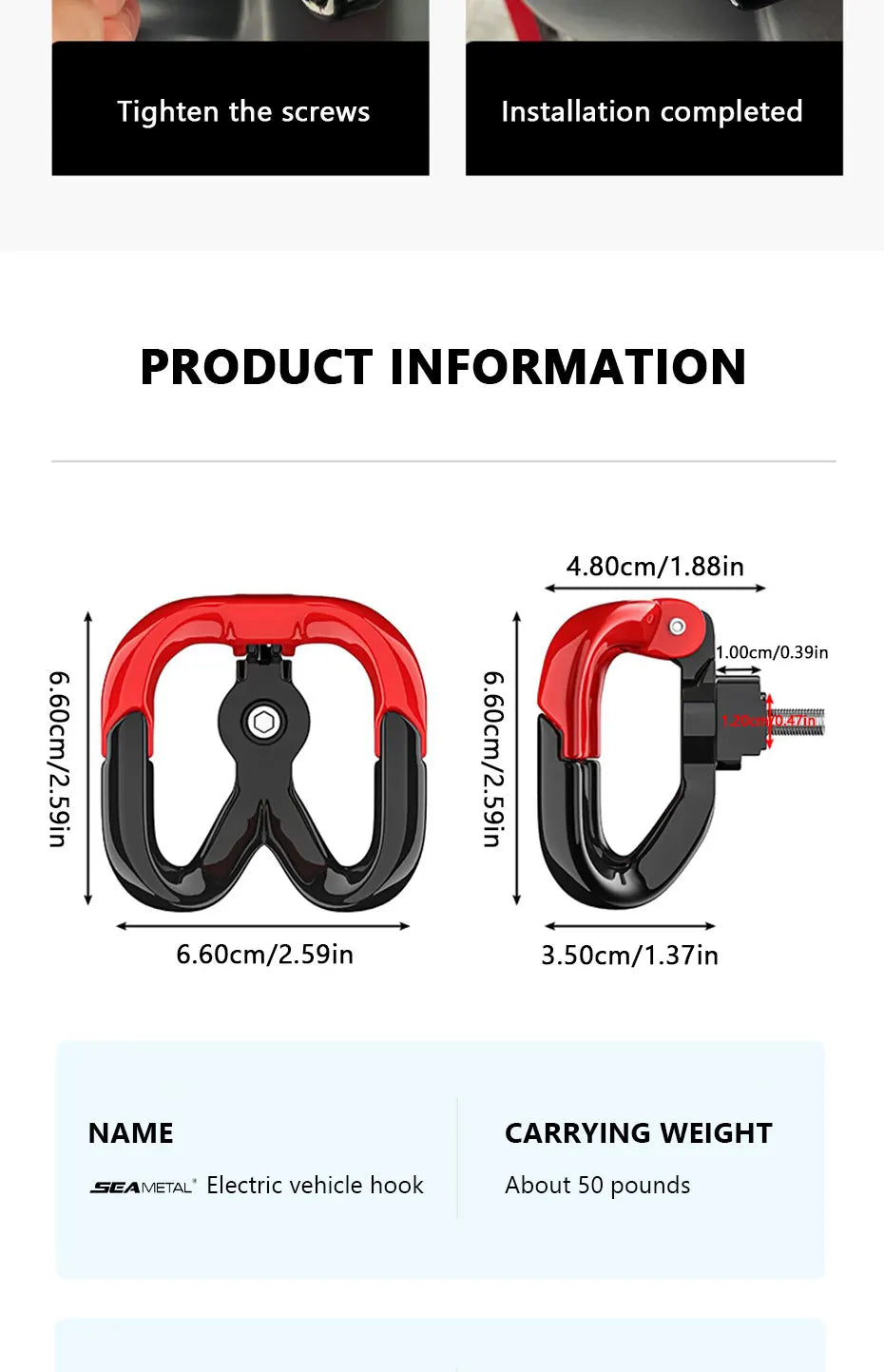 Dual Hook Motorcycle Helmet Hanger