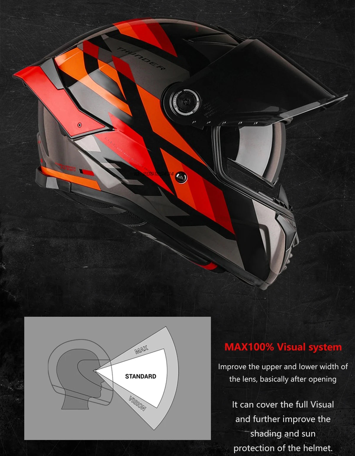 Full Face Motorcycle Helmet with Clear Visor