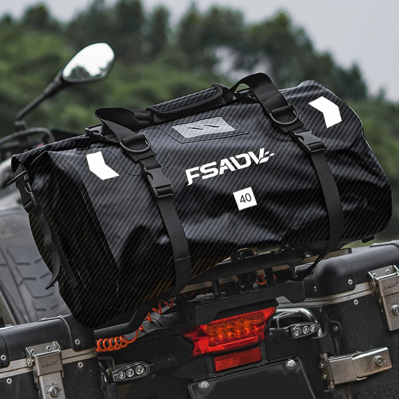 Waterproof Motorcycle Tail Bag - Carbon Black
