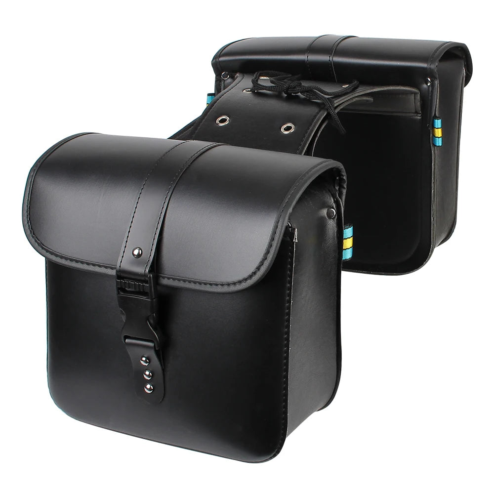Vintage Style PU Leather Motorcycle Saddle Bags
