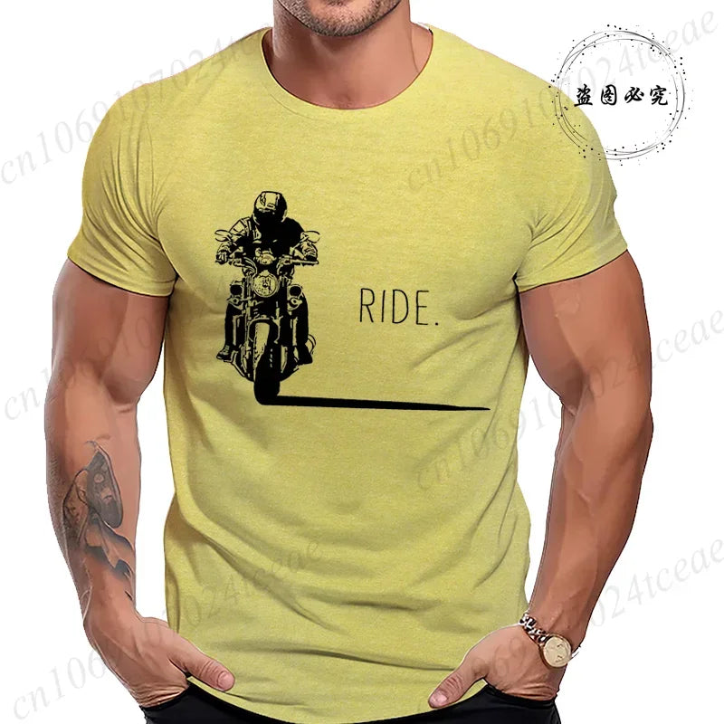 Men's Casual Motorcycle Graphic T-Shirts - Vintage Retro Designs