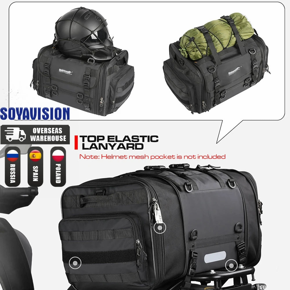 Waterproof Motorcycle Rear Seat Bag 35L-60L Luggage