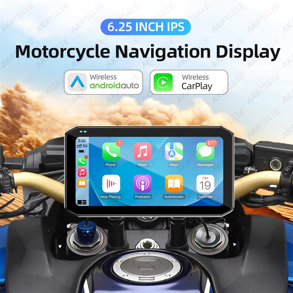 Universal Motorcycle Monitor with CarPlay & Android Auto