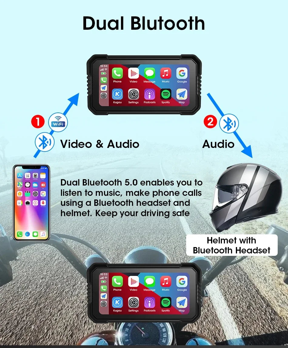 motorcycle touch screen GPS navigation system
