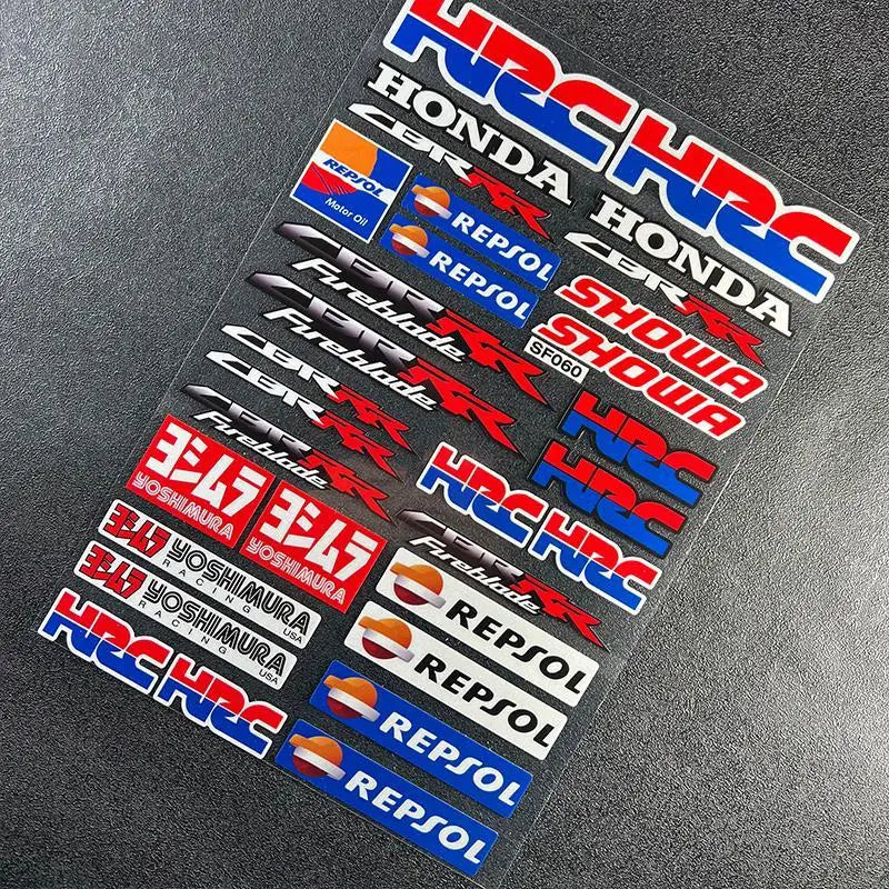 Honda Motorcycle Racing Sponsor Stickers