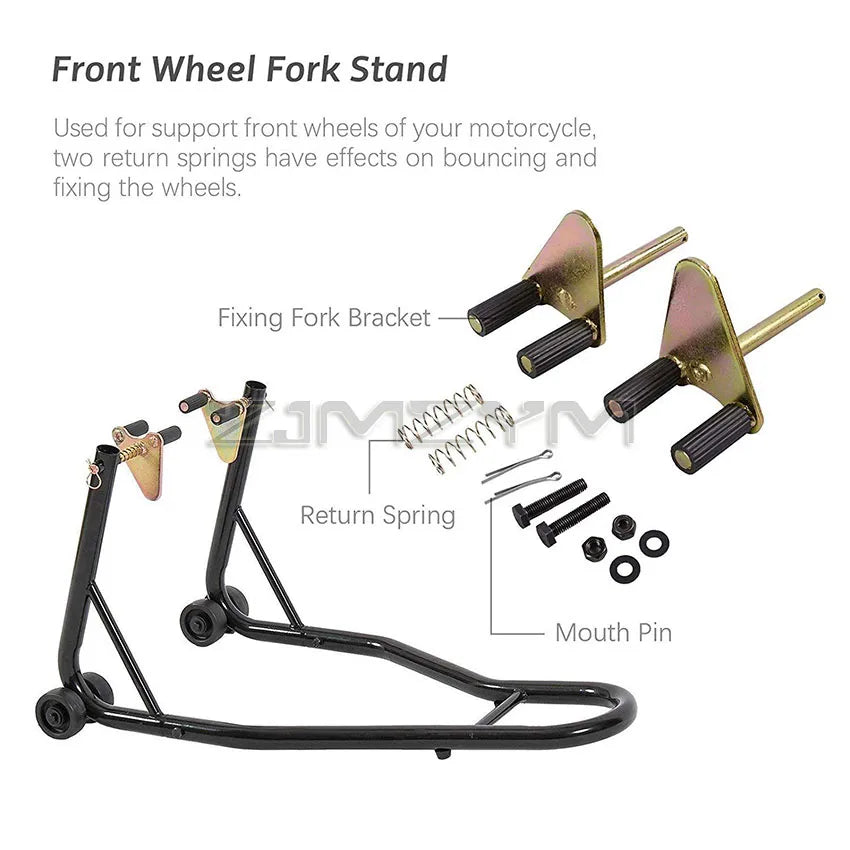 Motorcycle Front and Rear Wheel Stand Set