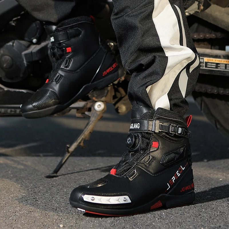 High-Top Motorcycle Boots