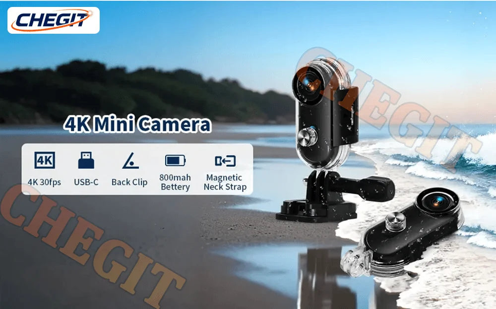4K waterproof body camera