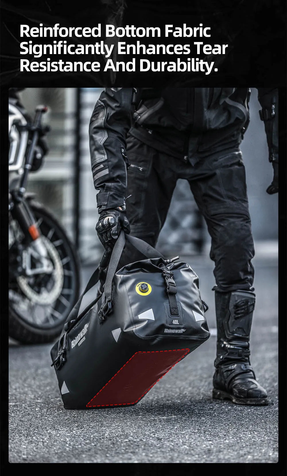 Waterproof Motorcycle Saddle Bag with MOLLE Expansion