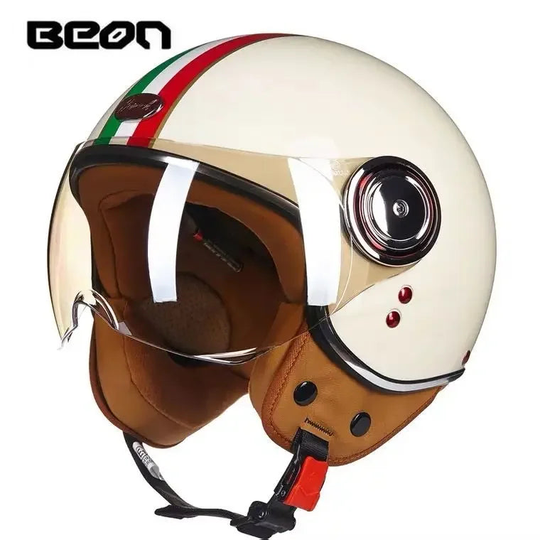 Beon Motorcycle Helmet - ECE Certified Retro Half Cap