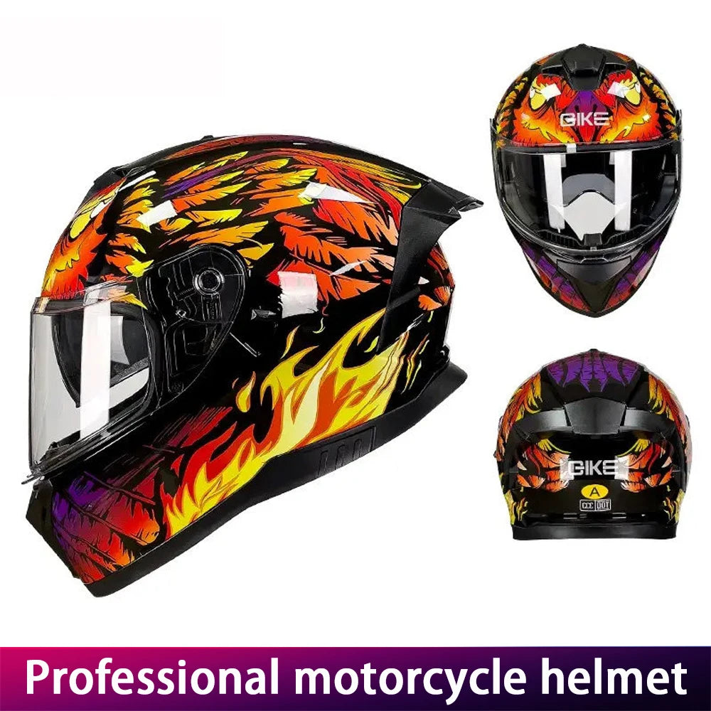 Dual Lens Full Face Motorcycle Helmet