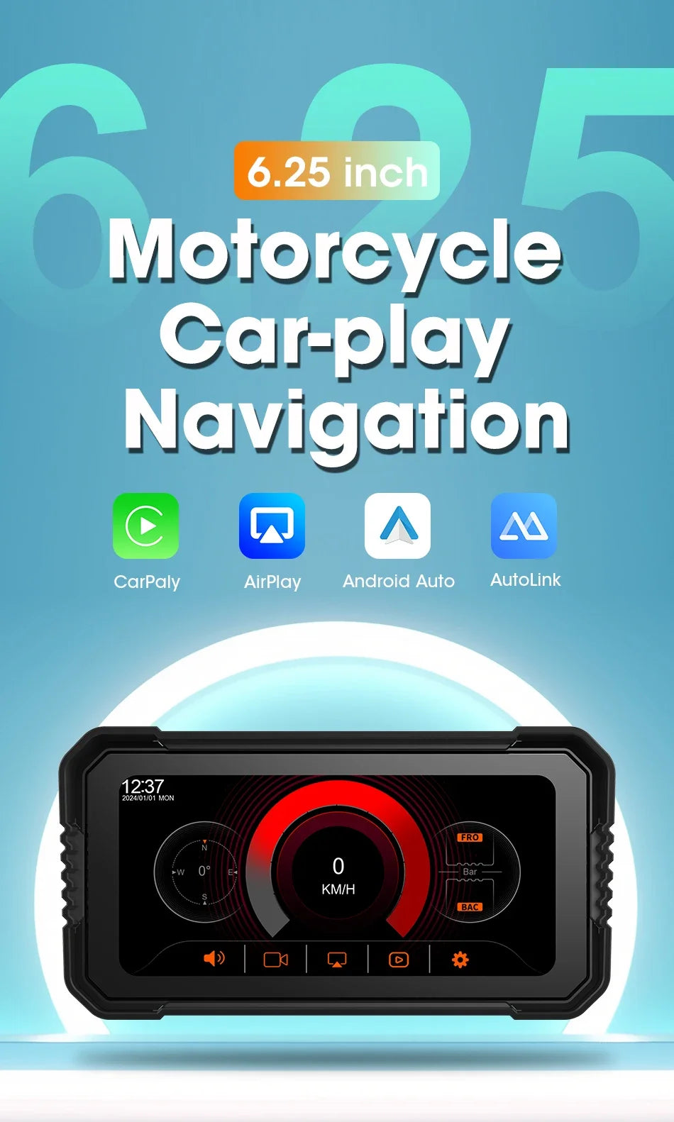motorcycle touch screen GPS navigation system