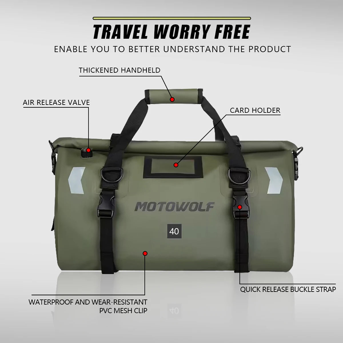 Waterproof Motorcycle Tail Bag 66L