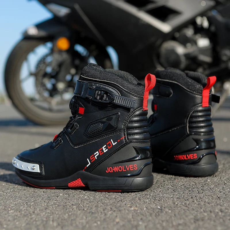 High-Top Motorcycle Boots