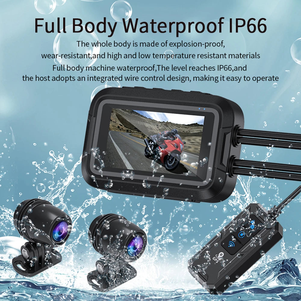 Dual 1080P Waterproof Motorcycle DVR Camera