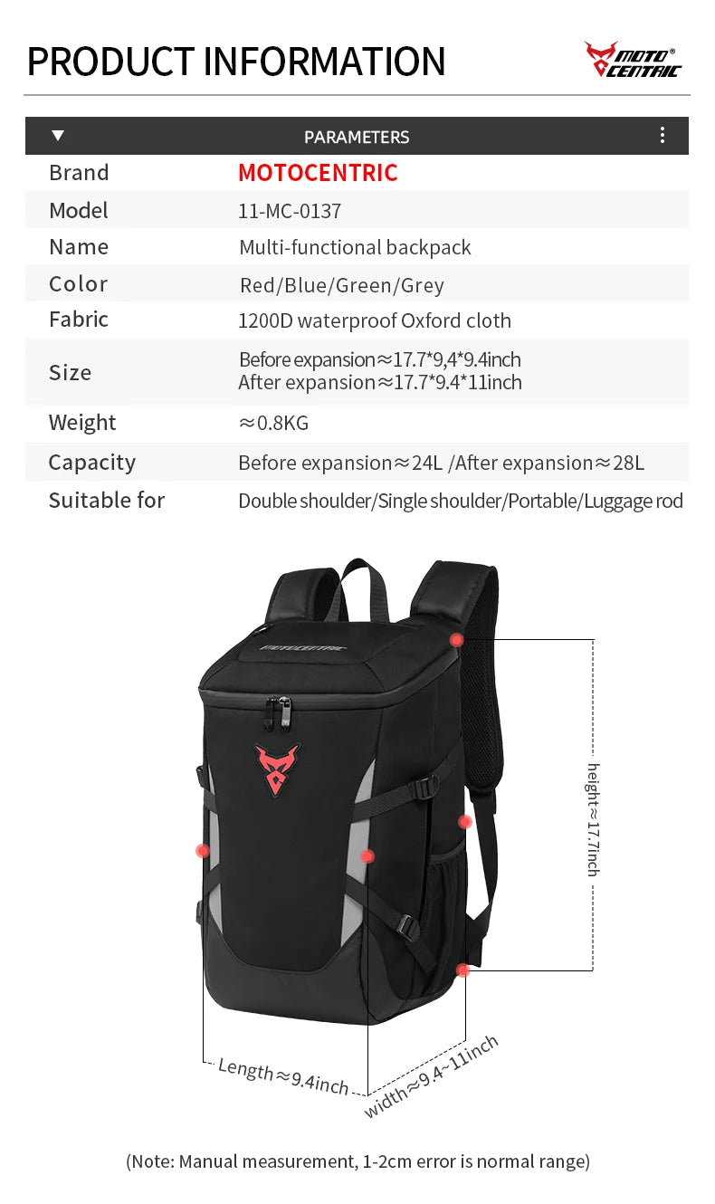 Reflective Waterproof Motorcycle Helmet Backpack