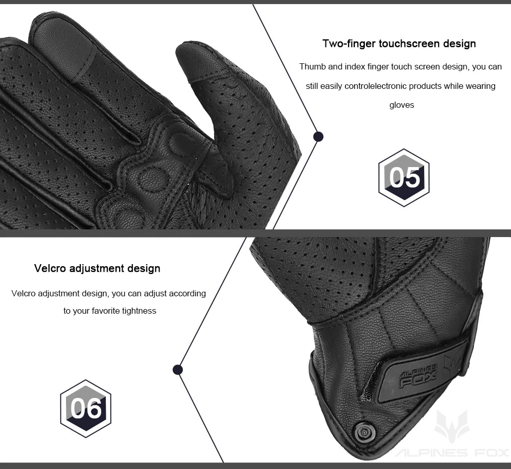 Touchscreen Vintage Motorcycle Gloves