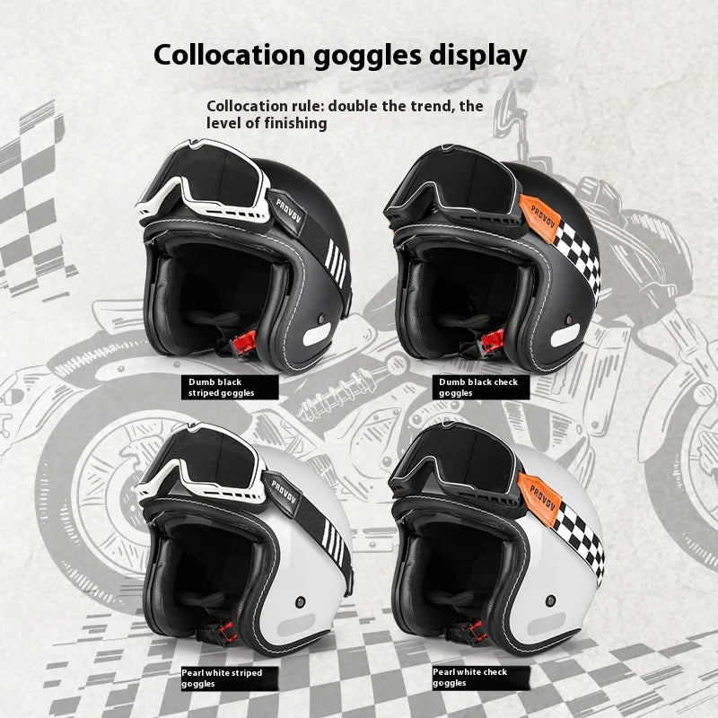 Retro Classic DOT Certified Motorcycle Helmet