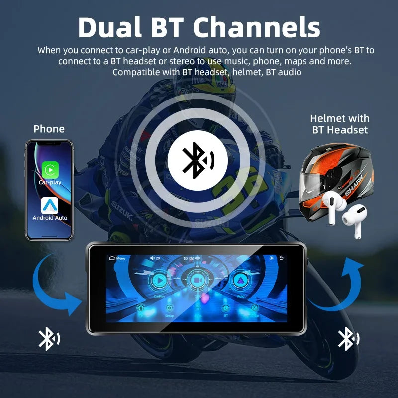 motorcycle CarPlay Android Auto screen