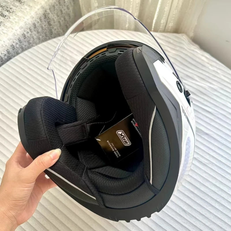 Open Face Motorcycle Helmet with Double Lens