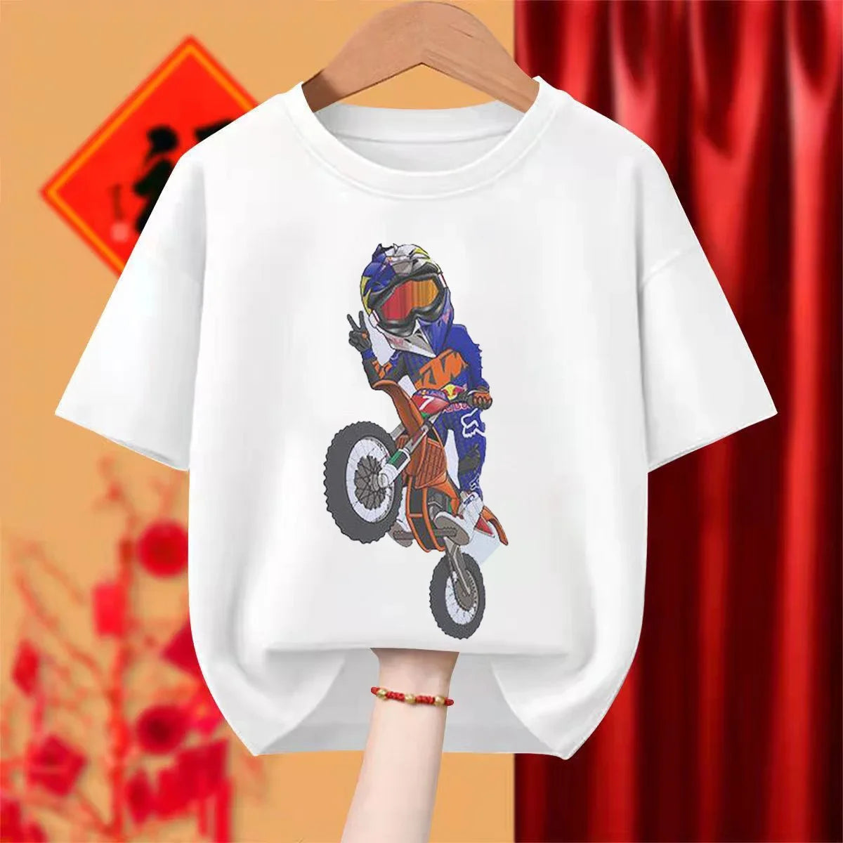 Kids Motorcycle Boy Print T-shirt