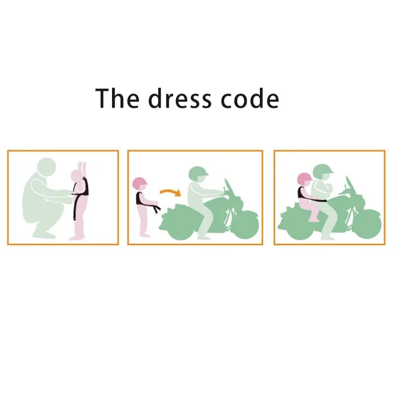 Child Motorcycle Safety Belt with Storage Bag