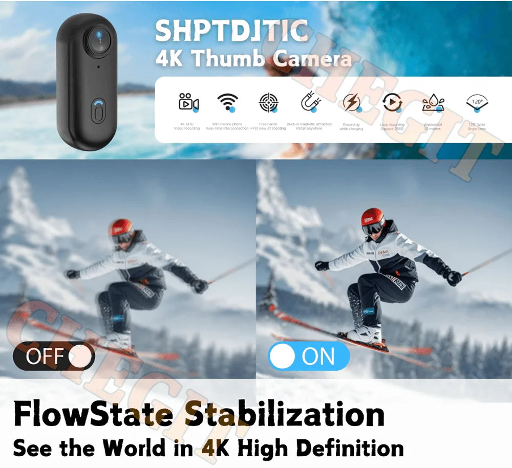 4K waterproof body camera