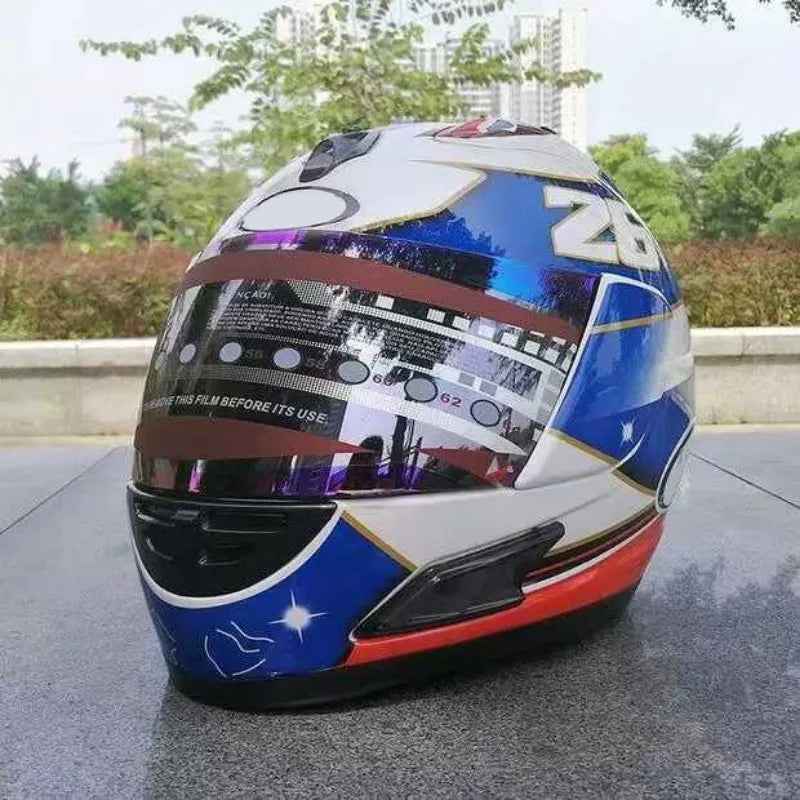 Pedrosa Samurai Spirit Blue Motorcycle Racing Helmet