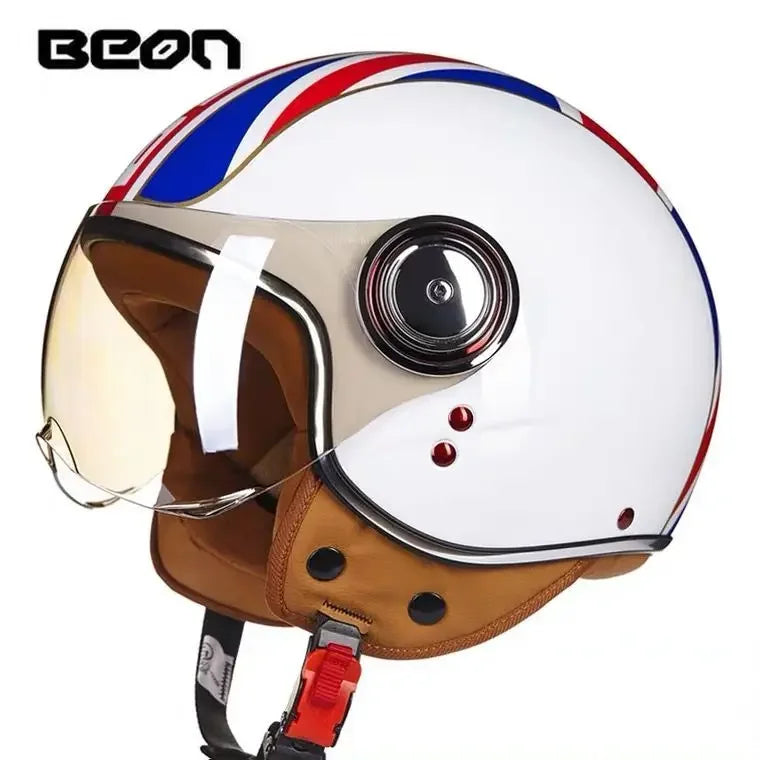 Beon Motorcycle Helmet - ECE Certified Retro Half Cap