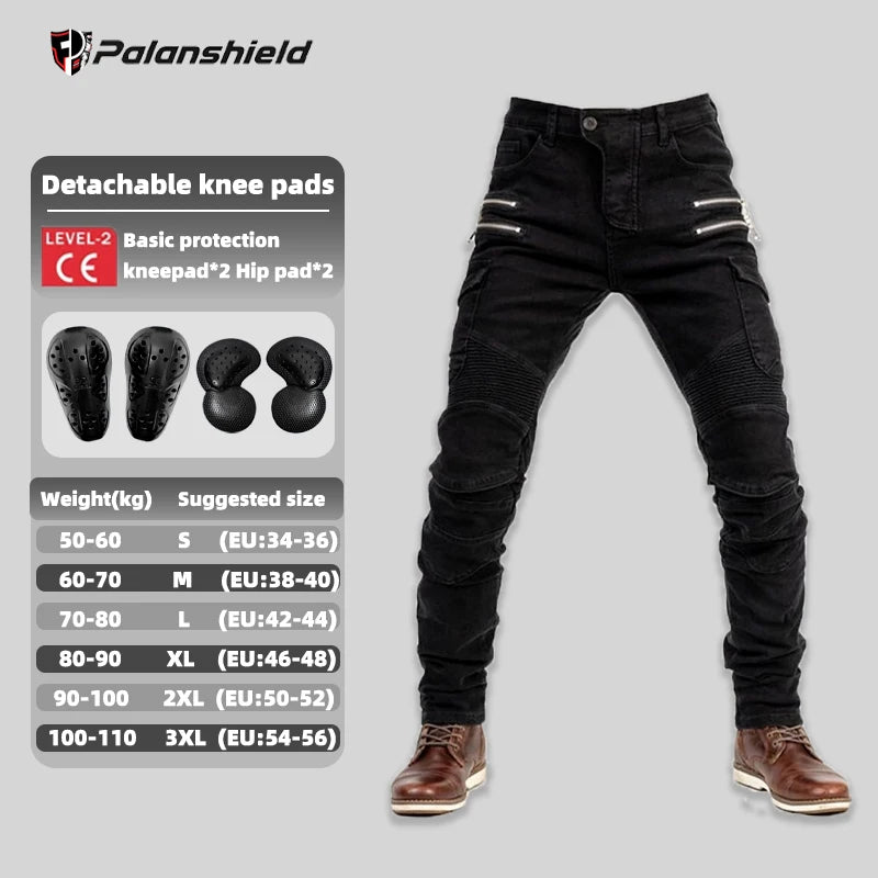 Double Zipper Metal Motocross Trousers for Men and Women
