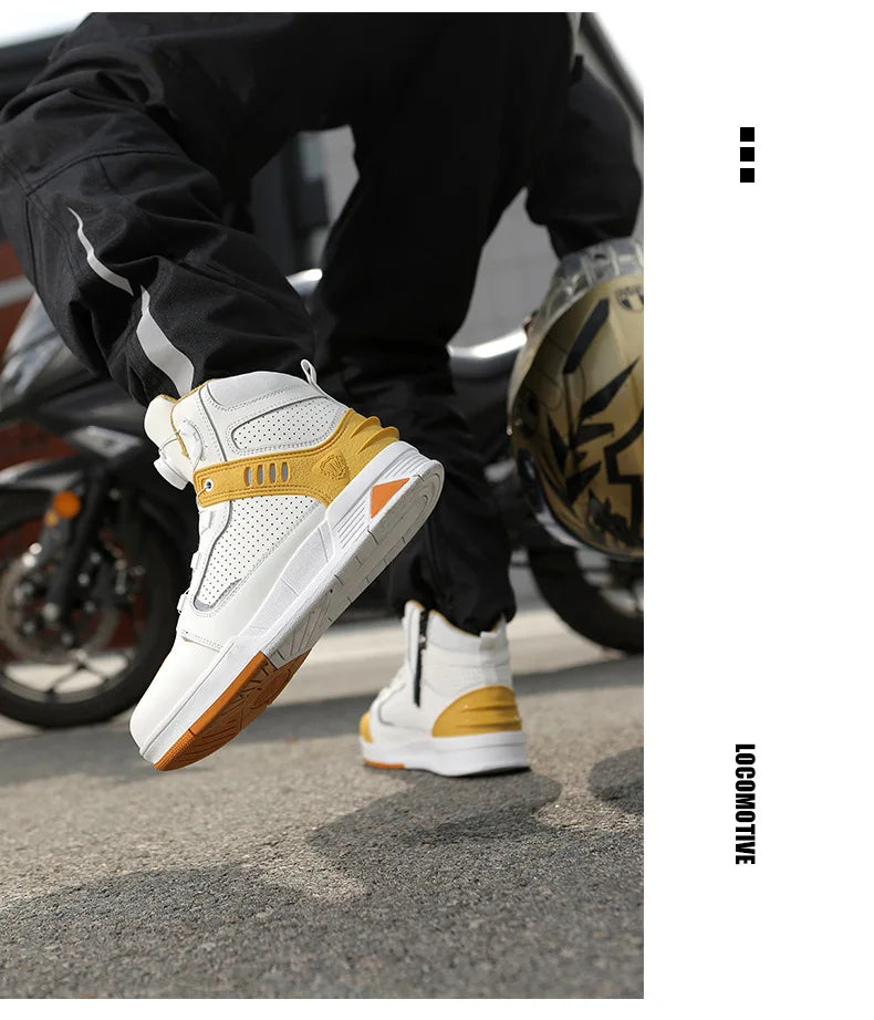 Men's Adventure Motorcycle Boots with Anti-Slip Soles