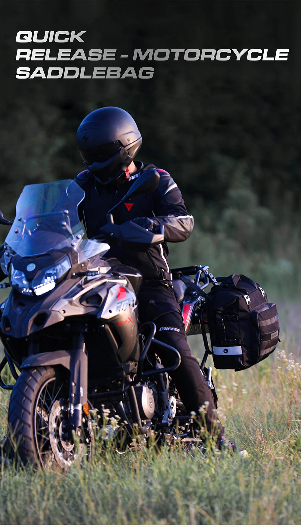 Quick Release Motorcycle Saddle Bag with Waterproof Inner Bag