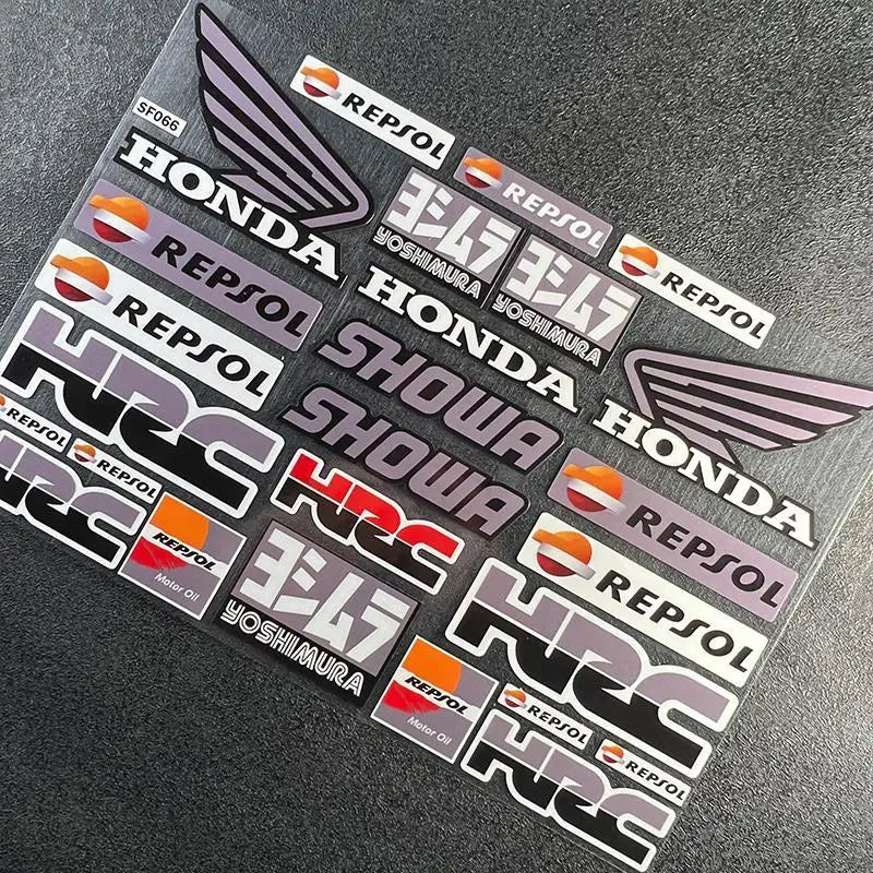 Honda Motorcycle Racing Sponsor Stickers