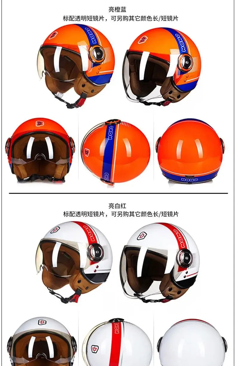 Beon Motorcycle Helmet - ECE Certified Retro Half Cap