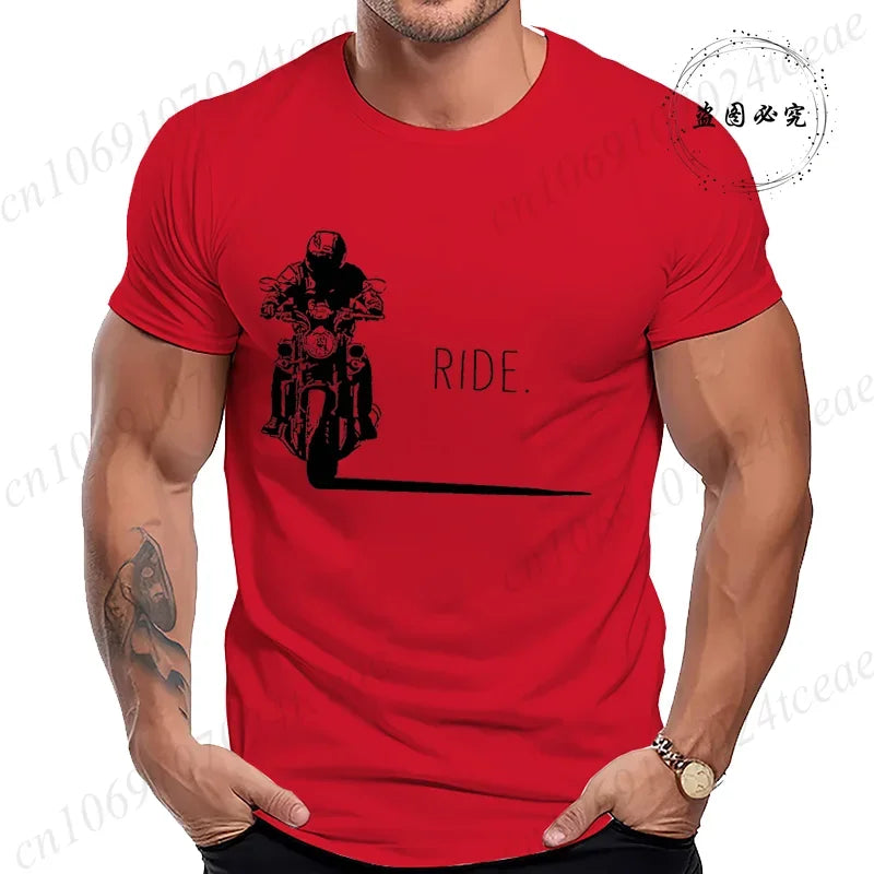 Men's Casual Motorcycle Graphic T-Shirts - Vintage Retro Designs